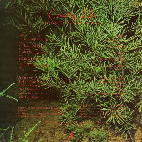 Image of Back Cover of LP - VG/G - ROXY MUSIC, Country Life (Island Pink Rim; ILPS 9303, UK 1974, Laminated Sleeve, NO Inner, First UK Press), Scratches mostly on side2, not feelable, seam split on spine,  - 3746222S