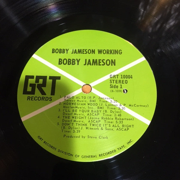 Image of Label Cover of LP - VG+/VG - BOBBY JAMESON, Working! (GRT ; GRT-10004, US 1969, Gatefold), Corner Bump,  - 3726162E