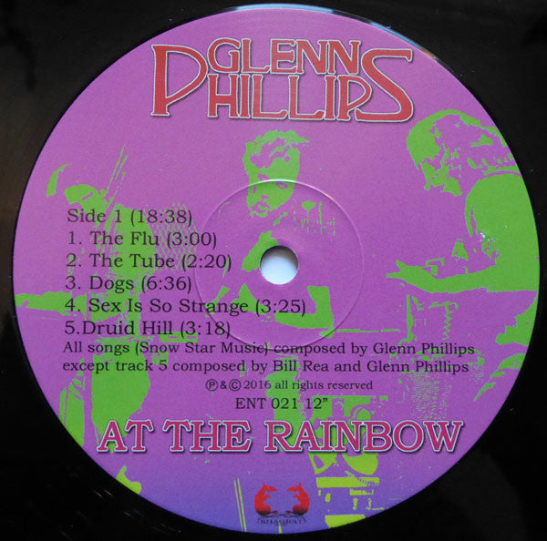 Image of Label Cover of LP - EX/VG+ - GLENN PHILLIPS, At The Rainbow (Shagrat Records ; ENT 021 12", UK 2016), Strong VG+,  - 3726157E