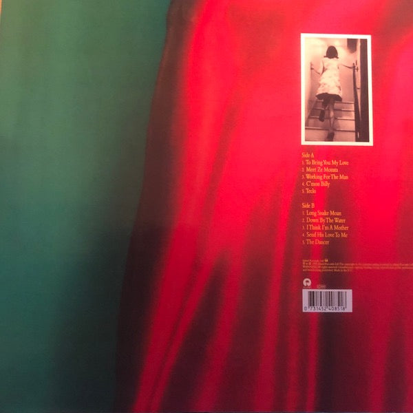 Image of Back Cover of LP - VG+/VG+ - PJ HARVEY, To Bring You My Love (Island Records; 524 085-1, Europe 2000s Reissue, Glossy Sleeve, Unofficial Red Vinyl), ,  - 3716183C