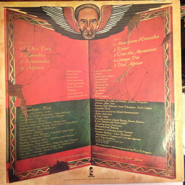 Image of Back Cover of LP - VG/VG+ - RICO RODRIGUEZ, Man From Wareika (Top Ranking; ILPS 9485, Jamaica 1977), Clean EX copy, lovely labels. Light storage wear on sleeve, tiny WOC on back.,  - 3726221E