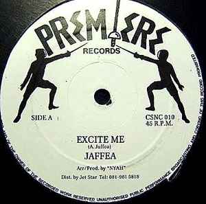 Image of Front Cover of 12" - /VG - JAFFEA, Excite Me (Premiere Records; CSNC 010, UK 1990, Street Soul), ,  - 3746312S