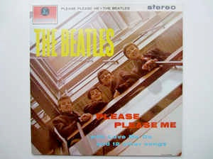 Image of Front Cover of LP - VG/VG - THE BEATLES, Please Please Me (Parlophone Silver/Black 2 Boxed EMI Logos; PCS 3042, UK 1980 Reissue, Laminated Front Sleeve, All Rights Rim), Strong VG, Water Damage To Sleeve,  - 3726142E