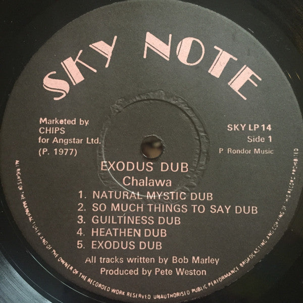 Image of Label Cover of LP - VG/VG+ - CHALAWA, Exodus Dub (Sky Note; SKY LP 14, UK 1977), ,  - 3726227E