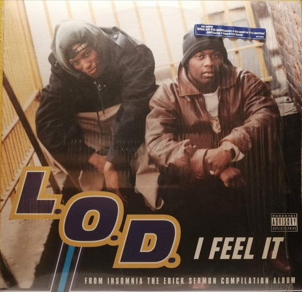 Image of Front Cover of 12" - G+/G+ - L.O.D. / JAMAL & CALIF / REDMAN, I Feel It / Beez Like That (Sometimes) / Funkorama (Remix) (Interscope Records; INT12-95000, US 1996, Picture Sleeve), A-side label pressed off centre. Pressing flaw on track A1. Sleeve has bent, bumped, worn, creased corners,  - 3716246C