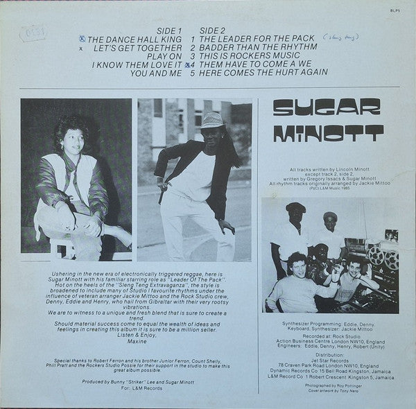 Image of Back Cover of LP - VG/VG - SUGAR MINOTT, The Leader For The Pack (Striker Lee; BLP5, UK 1985), Edge Wear,  - 3746288S