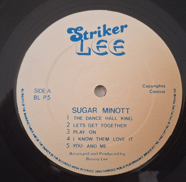 Image of Label Cover of LP - VG/VG - SUGAR MINOTT, The Leader For The Pack (Striker Lee; BLP5, UK 1985), Edge Wear,  - 3746288S
