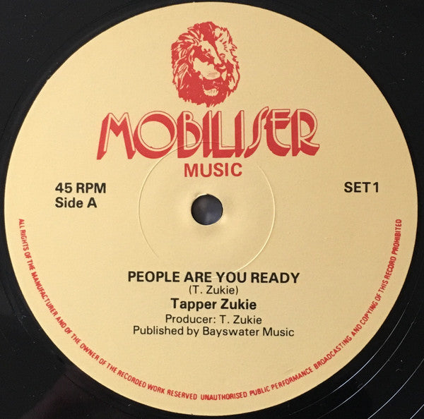Image of Label Cover of 12" - VG/VG+ - TAPPER ZUKIE, People Are You Ready (Mobiliser Music; SET1, UK 1983, Picture Sleeve), ,  - 3726232E