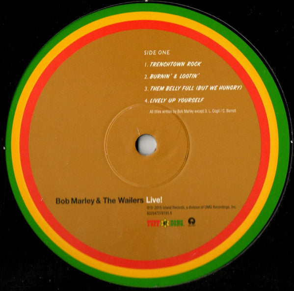 Image of Label Cover of LP - EX/VG - BOB MARLEY & THE WAILERS, Live! (Tuff Gong; 602547276193, Europe 2015 Reissue, Poster, 180 Gram Vinyl / Remastered / Download Code), ,  - 3726234E