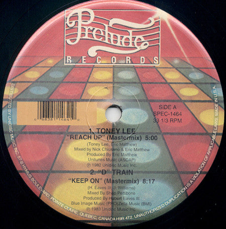 Image of Front Cover of 12" - VG+/VG+ - TONEY LEE / D-TRAIN, Reach Up / Keep On (Prelude Records; SPEC-1464, USA & Canada Reissue, Company Sleeve, Partially Mixed), Shrink-wrap,  - 3716251C