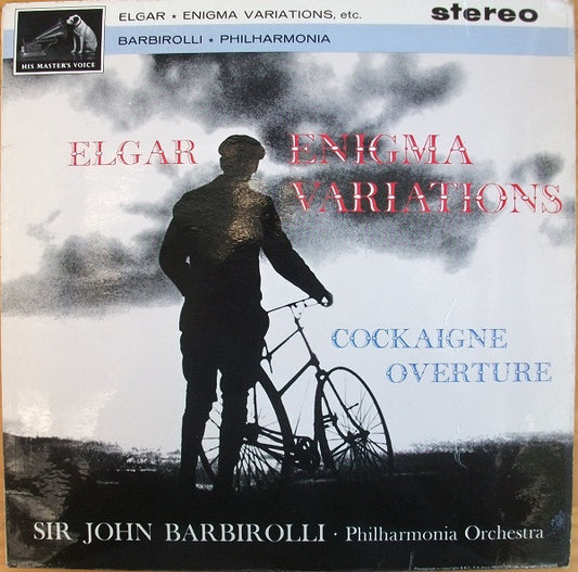 Image of Front Cover of LP - VG+/VG+ - SIR JOHN BARBIROLLI, PHILHARMONIA ORCHESTRA, Elgar: Enigma Variations / Cockaigne Overture (HMV Cream and Gold; ASD 548, UK 1963, Laminated Flipback Sleeve, Stereo), ,  - 3726280E