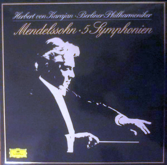 Image of Front Cover of 4xLP - VG+/VG+ - HERBERT VON KARAJAN, BERLINER PHILHARMONIKER, Mendelssohn: 5 Symphonien (Deutsche Grammophon; 2740 243, Germany 1973, Box Set, Booklet), ,  - 3726289E