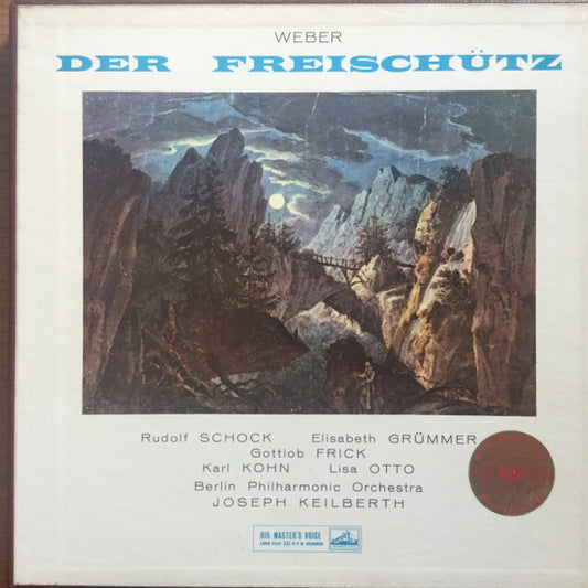 Image of Front Cover of 3xLP - VG/VG+ - RUDOLF SCHOCK, ELISABETH GR MMER, GOTTLOB FRICK, KARL KOHN, LISA OTTO, BERLIN PHILHARMONIC ORCHESTRA, JOSEPH KEILBERTH, Weber: Der Freisch tz (HMV Cream and Gold on All Six Sides; ASD 319, UK , Box Set, Booklet), Box A Little Discoloured,  - 3726291E