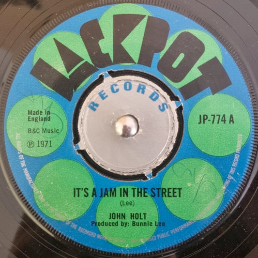 Image of Front Cover of 7" - /G+ - JOHN HOLT, It's A Jam In The Street / A Man Needs A Woman (Jackpot; JP 774, UK 1971, 4-Prong Centre), Lots of marks, plays close to VG, very enjoyable. Centre intact, clean labels.,  - 3716324C