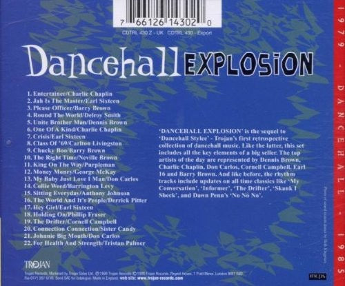 Image of Back Cover of CD - VG+/VG+ - VARIOUS, Dancehall Explosion (22 Killa Dancehall Classics) (Trojan Records; CDTRL 430, UK 1999, Jewel Case), ,  - 3716338C