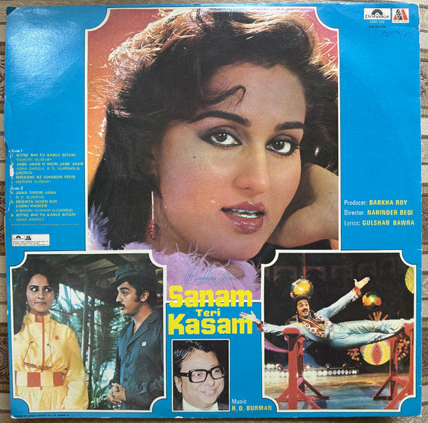 Image of Back Cover of LP - VG/G+ - R. D. BURMAN, Sanam Teri Kasam (Sound Track; 2392 316, India 1981), ,  - 3746393S