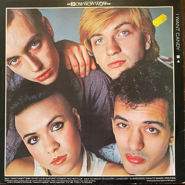 Image of Back Cover of LP - VG/VG - BOW WOW WOW, I Want Candy (RCA; APL1-4375, Netherlands 1982), ,  - 3716216C