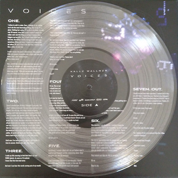 Image of Label Cover of LP - EX/EX - KARLHEINZ WALLNER, Voices (Gentle Art Of Music; GAOM 072LP, Europe 2022, Inner, 180 Gram Clear Vinyl, member of Blind Ego, RPWL, Violet District...), Opened Instore, Still In Stickered Shrinkwrap,  - 3746371S