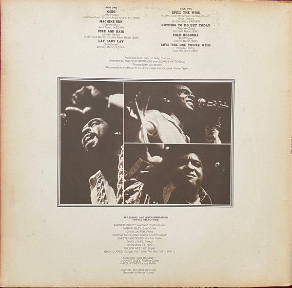 Image of Back Cover of LP - VG/VG - THE ISLEY BROTHERS, Givin' It Back (T-Neck; TNS 3008, US 1971, Gatefold, Sonic Press, TJ on Matrix), Light edge wear. A few light marks on disc but plays strong.,  - 3746407S