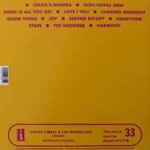 Image of Back Cover of LP - EX/EX - ROLE MODEL, Chuck Timely & The Hourglass (Interscope Records; 199957966511, USA & Europe 2026, Gatefold, Die Cut Inner, Poster, Postcards, Pistachio Vinyl), Opened Instore, Still In Shrinkwrap, postcard sheet slightly curved,  - 3746373S