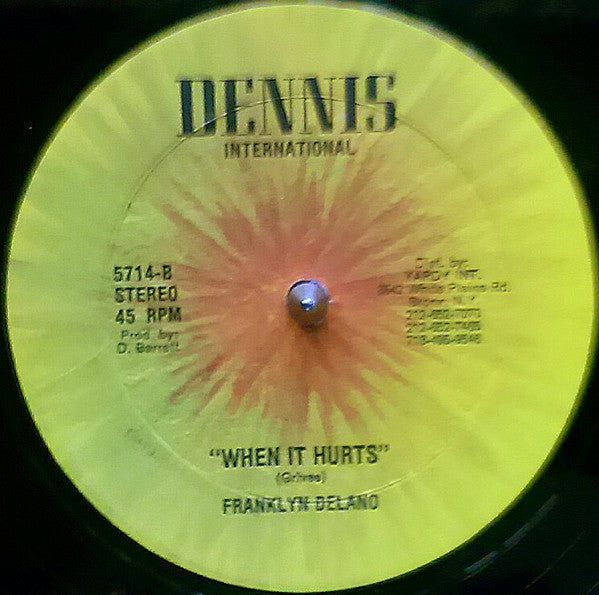 Image of Back Cover of 12" - /VG+ - FRANKLYN DELANO, In The Beginning / When It Hurts (Dennis International; 5714, US ), ,  - 3746398S