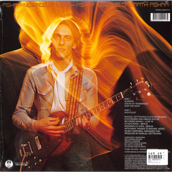 Image of Back Cover of LP - VG/VG+ - ASHRA, New Age Of Earth (Virgin; UMCLP117, Europe 2025 Reissue), Still in opened shrink. Very clean disdc.,  - 3746408S