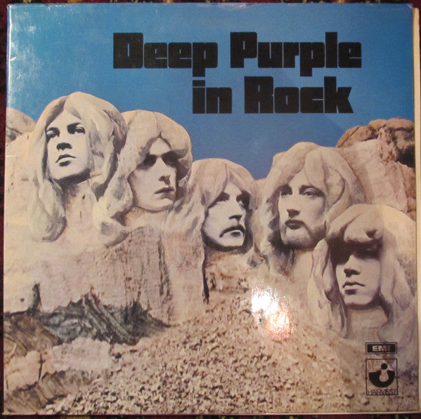 Image of Front Cover of LP - VG/G+ - DEEP PURPLE, Deep Purple In Rock (Harvest Green & Yellow Labels With Made In Gt. Britain But Without EMI Box ; SHVL 777, UK 1970, Laminated Gatefold G&L Sleeve), Hairline marks. ,  - 3716373C