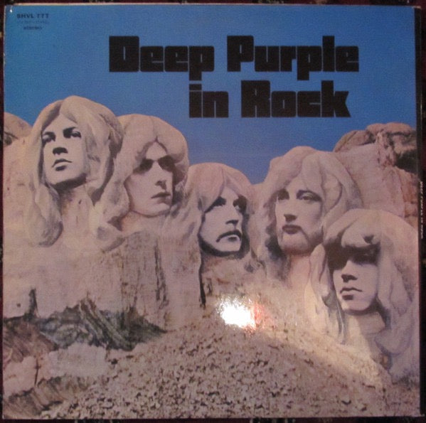 Image of Back Cover of LP - VG/G+ - DEEP PURPLE, Deep Purple In Rock (Harvest Green & Yellow Labels With Made In Gt. Britain But Without EMI Box ; SHVL 777, UK 1970, Laminated Gatefold G&L Sleeve), Hairline marks. ,  - 3716373C