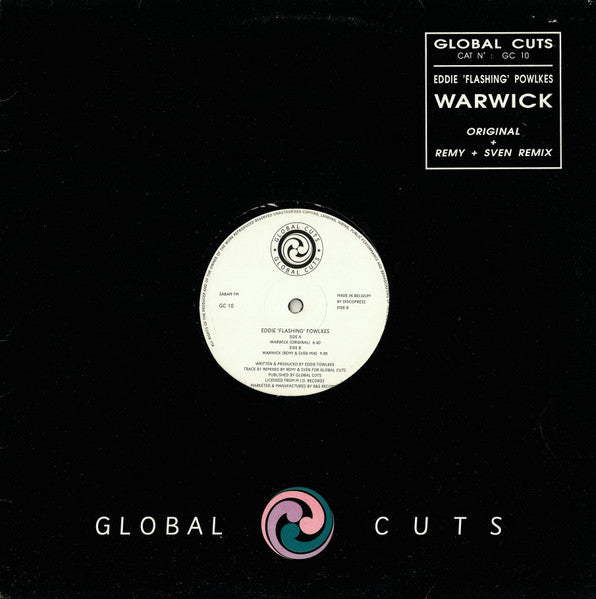 Image of Front Cover of 12" - G+/VG - EDDIE 'FLASHING' FOWLKES, Warwick (Global Cuts; GC 10, Belgium 1993, Company Sleeve), Light marks only. Small tear to front of the sleeve.,  - 3726370E