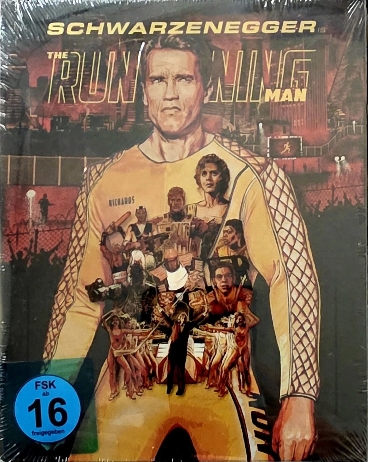 Image of Front Cover of 2xBlu-Ray - VG+/VG+ - ARNOLD SCHWARZENEGER, The Running Man (Paramount; 6419022, UK , Steelbook), ,  - 3736081E