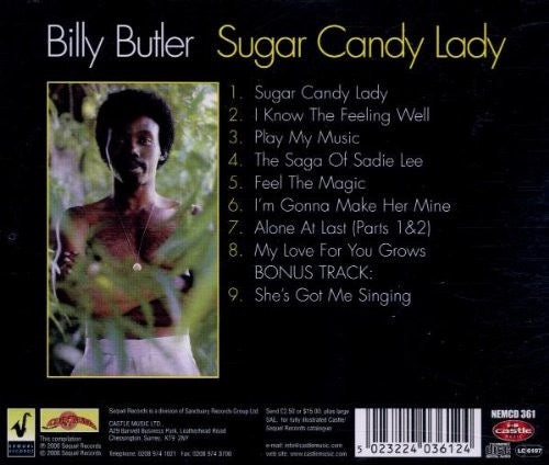 Image of Back Cover of CD - VG+/VG+ - BILLY BUTLER, Sugar Candy Lady (Sequel Records; NEMCD361, UK 2000 Reissue, Jewel Case), ,  - 3716368C