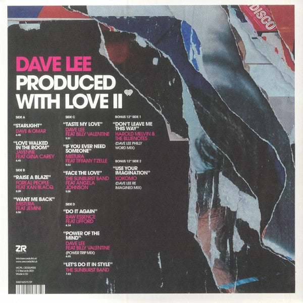 Image of Back Cover of 2xLP - VG+/VG+ - DAVE LEE, Produced With Love II (Z Records ; ZEDDLP055, UK 2022, Gatefold), ,  - 3746433S