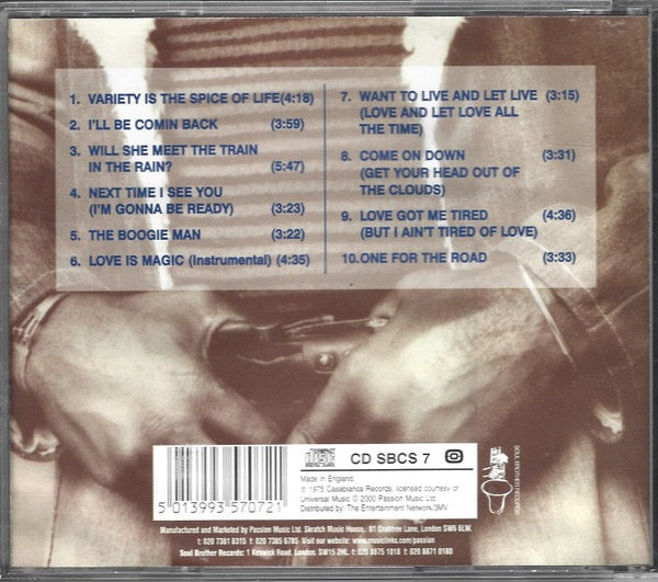 Image of Back Cover of CD - VG+/VG+ - GREG PERRY, One For The Road (Soul Brother Records; CD SBCS 7, UK 2000 Reissue, Jewel Case), ,  - 3716379C