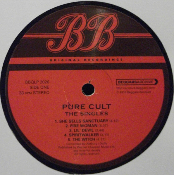 Image of Label Cover of 2xLP - VG+/VG+ - THE CULT, Pure Cult (The Singles 1984 - 1995) (Beggars Banquet; BBQLP 2026, US 2011 Reissue, Gatefold), Feint ring wear,  - 3746388S