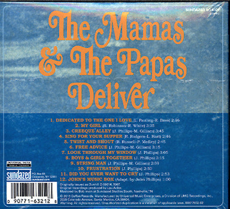 Image of Back Cover of CD - VG+/VG+ - THE MAMAS & THE PAPAS, Deliver (Sundazed Music; SC 6321, US 2013, Gatefold), ,  - 3736135E