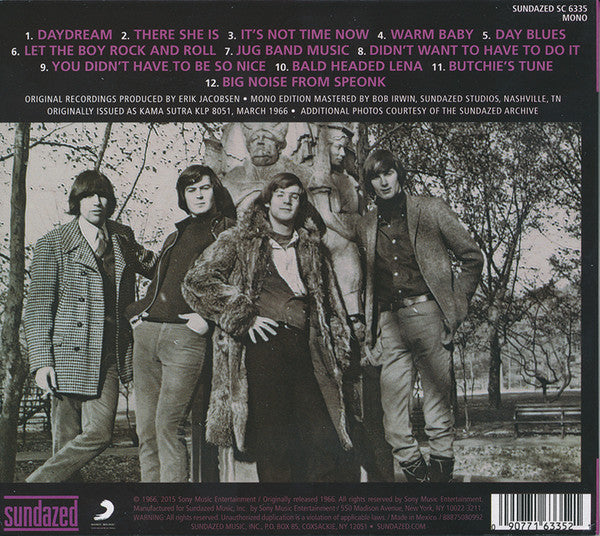 Image of Back Cover of CD - VG+/VG+ - THE LOVIN' SPOONFUL, Daydream (Sundazed Music; SC 6335, US 2015, Digipak), ,  - 3736138E