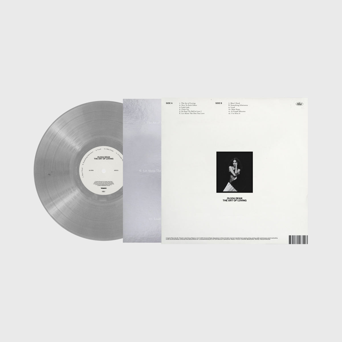 Image of Back Cover of LP - NEW/NEW - OLIVIA DEAN, The Art Of Loving (Polydor; 5763820, UK 2026 Reissue, Inner, Silver Vinyl Half Speed Master), , ‘The Art Of Loving’ is a tender, intentional deep dive into the many dimensions of love – romantic, platonic, self, and everything in between. The album features the singles, ‘Nice To Each Other’, 'Man I Need' and ' Baby Steps' - 9413911C