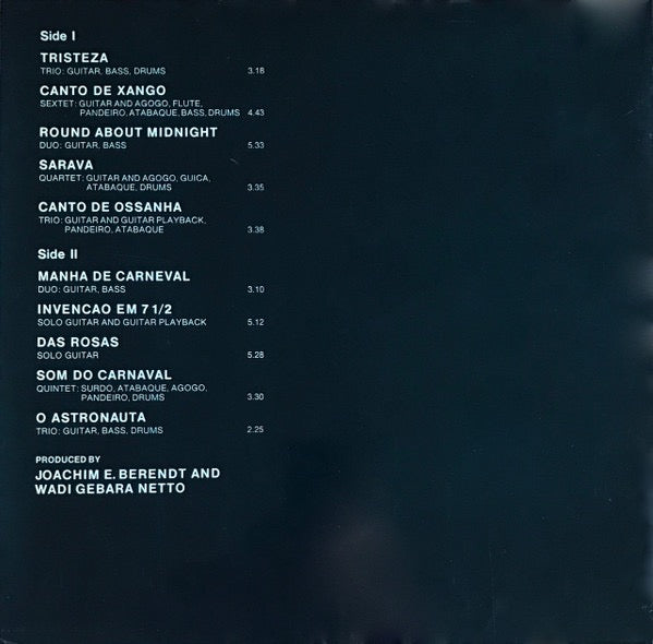 Image of Back Cover of LP - VG/VG+ - BADEN POWELL, Tristeza On Guitar (MPS Records; 21 29623-7, Germany Reissue, Laminated Gatefold Sleeve), ,  - 3716430C