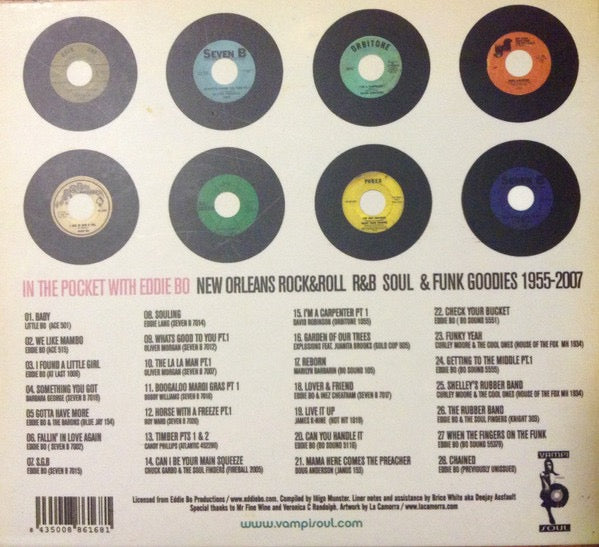 Image of Back Cover of CD - VG+/VG+ - EDDIE BO, In The Pocket With Eddie Bo (New Orleans Rock&Roll, R&B, Soul & Funk Goodies 1955-2007) (Vampi Soul; VAMPI CD 095, Spain 2008, Digipak, Booklet), ,  - 3716458C