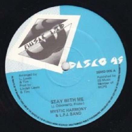 Image of Back Cover of 12" - /VG+ - MYSTIC HARMONY & L.P.J. BAND, Stay With Me (SS Music Ltd.; SSMD 005, UK 1982), ,  - 3746499S