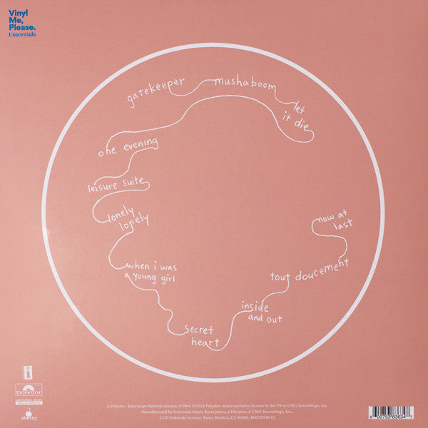 Image of Back Cover of LP - VG+/VG+ - FEIST, Let It Die (Interscope / Vinyl Me Please; B0028538-01, US 2018 Reissue, Gatefold with Alternate Artwork, Inner, NO Print, 180 Gram Seafoam Green Vinyl, NO Obi), ,  - 3746485S