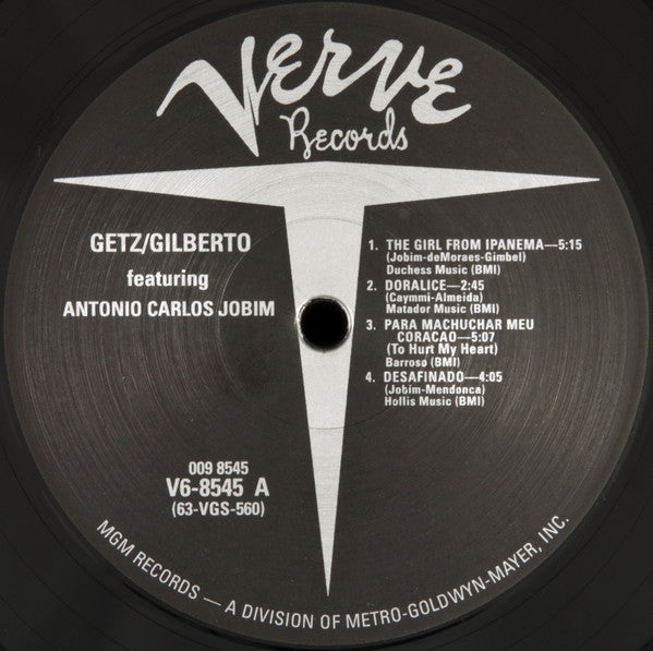Image of Label Cover of LP - VG+/VG+ - STAN GETZ & JOAO GILBERTO FEATURING ANTONIO CARLOS JOBIM, Getz/Gilberto (Verve Records; V6-8545, Germany 2007 Reissue, Gatefold, 180g Virgin Vinyl / High Quality Pressing / Audiophile Mastering), ,  - 3726422E