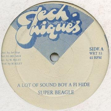 Image of Front Cover of 12" - /VG - SUPER BEAGLE / THRILLER "U", A Lot Of Sound Boy A Fi Hide / Leave Me Lonely (Techniques; WRT 53, UK ), Strong VG with light marks only, plays VG+,  - 3746502S