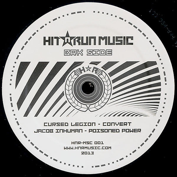 Image of Back Cover of 12" - /G - VARIOUS, The Contrast E.P. (Hit N' Run Music; HNR-MSC 001, Netherlands 2013), Lots of scuffs and marks across each side of the disc.,  - 3716464C