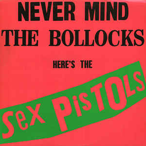 Image of Front Cover of LP - G+/G+ - SEX PISTOLS, Never Mind The Bollocks (WB; BSK3147, US 1977, Pink Sleeve, Inner, No 'Submission' sticker, First US Pressing With White WB Labels With Black Writing, Winchester Pressing), , Inner has several tears and is taped. Record has many light hairlines. Sleeve has edgewear and tattered spine.  - 3726430E
