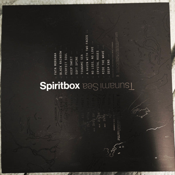 Image of Back Cover of LP - VG+/VG+ - SPIRITBOX, Tsunami Sea (Pale Chord Music, LLC; Rise 549-16, UK & US 2025, Glossy Sleeve, Booklet & Inner, 'White & Grey Smush' Vinyl), ,  - 3726381E