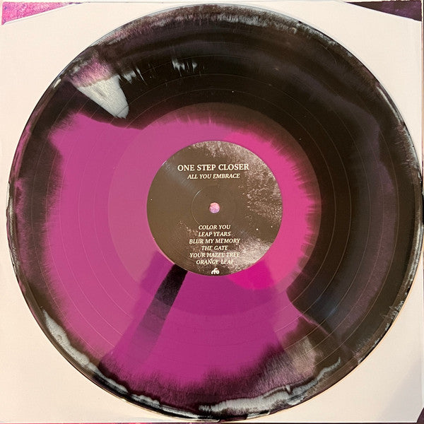 Image of Label Cover of LP - VG+/VG - ONE STEP CLOSER, All You Embrace (Run For Cover Records; RFC270lp-c2, US 2024, Alternate Purple Sleeve, Booklet, Poster, Purple, White and Black Swirl Vinyl), Light marks only, strong VG, Second Press:Purple, White and Black Swirl with Alternate Purple LP Jacket (Run For Cover Exclusive)Includes 24 page lyric booklet & double-sided poster - 3726382E