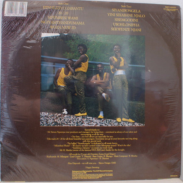 Image of Back Cover of LP - VG/VG - ABAKHWENYANA, 20/20 (CCP Record Company; DB (V) 4063151, South Africa 1988, Picture Sleeve, Label Variant!! Same Cat. No. but this is on CCP.), WOS.,  - 3726448E