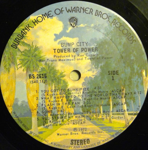 Image of Label Cover of LP - VG/G+ - TOWER OF POWER, Bump City (Warner Bros. Records; 2616, US 1973, Pasteback Sleeve), Some superficial marks.,  - 3816041C