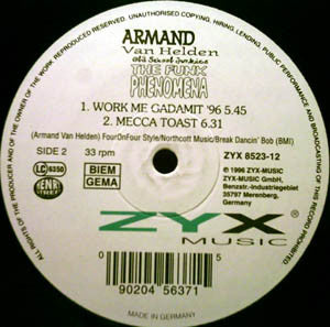 Image of Back Cover of 12" - /G+ - ARMAND VAN HELDEN PRESENTS OLD SCHOOL JUNKIES, The Funk Phenomena (ZYX Music; ZYX 8523-12, Germany 1996, Plain Sleeve), Strong G+, light marks only.,  - 3726452E